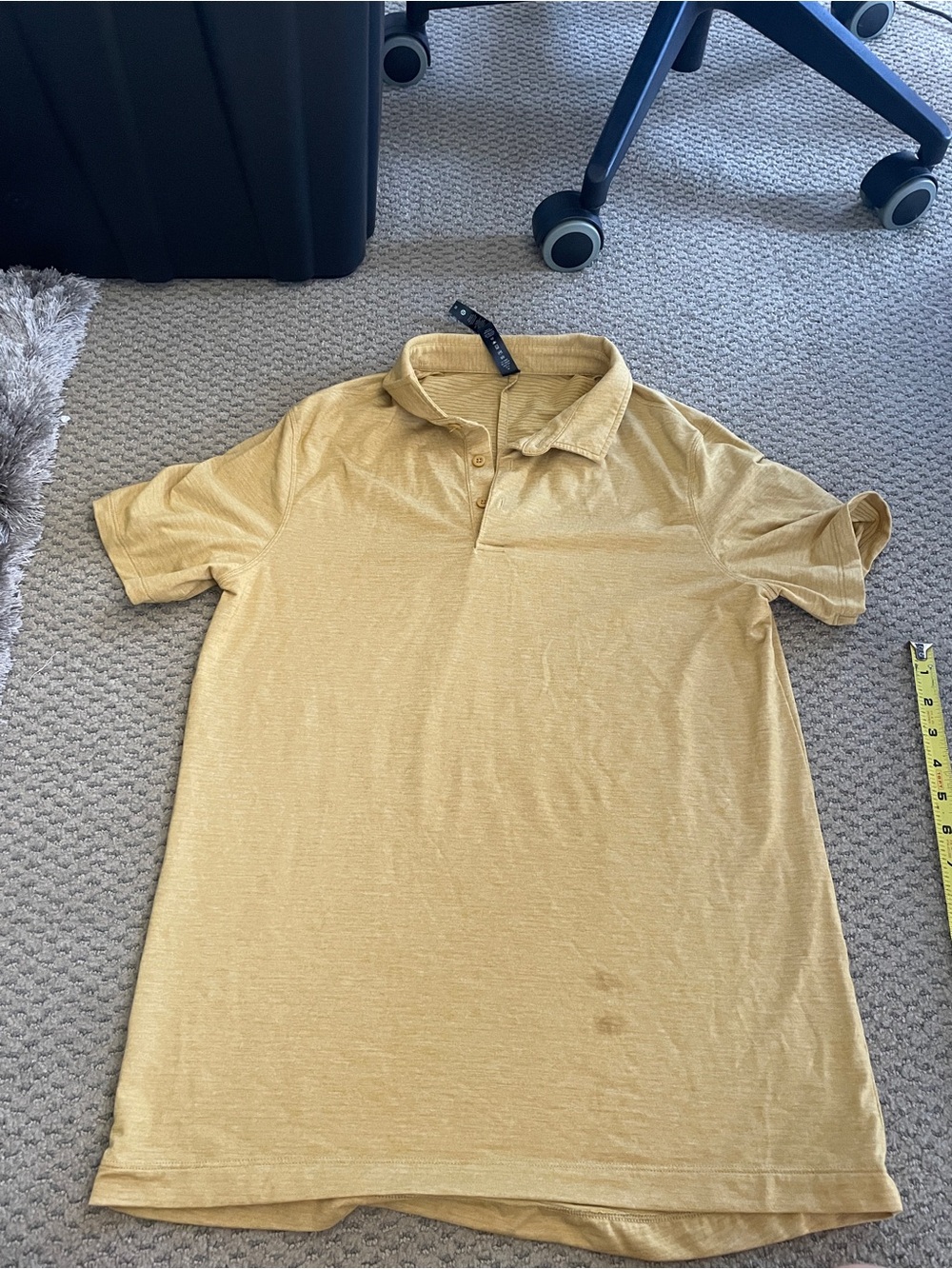Lululemon men’s size M Yellow Polo Shirt - Casual Short Sleeve Top